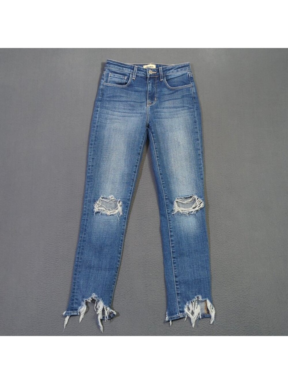 L'agence Jeans Women's 24 Blue High Line Skinny High Rise Plaza Distressed Denim